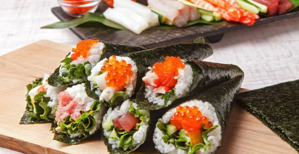 Sushi Shop Menu Hand Roll Set