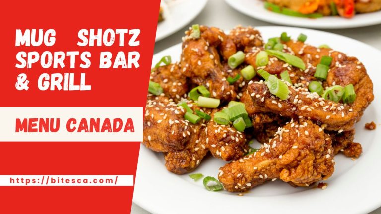 Mug Shotz sports Bar & Grill Menu Prices Canada (Updated 2024)