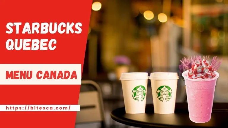 Starbucks Menu Quebec