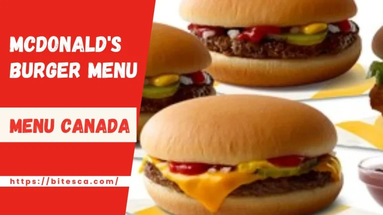 Mcdonald's Burgers Menu Prices Canada