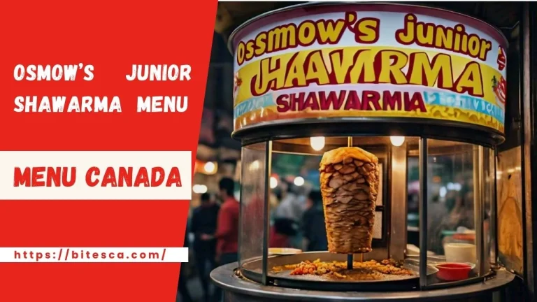 Osmow’s Junior Shawarma Menu Nutrition | May 2024